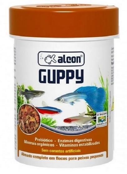 Imagem de Ração Alcon Para Peixes Guppy Flocos 10g