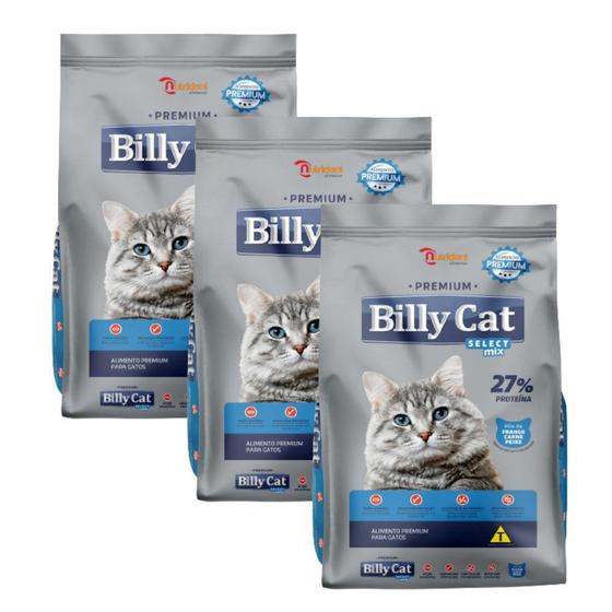 Ração Billy Cat Select Mix Premium Frango Carne Peixe 3Kg - Combo - Nutridani Menor preço em Ração Billy Cat Select Mix Premium Frango Carne Peixe 3Kg - Combo - Nutridani