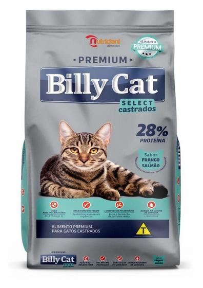 Imagem de Ração  Billy Cat Select Premium Castrados Frango e Salmão 15Kg - Nutridani