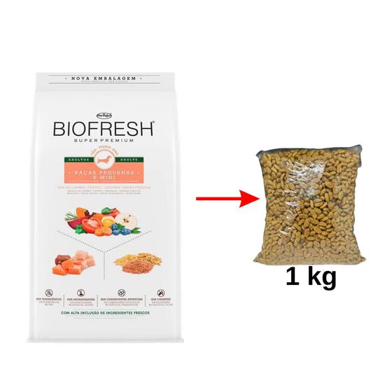 Ração Biofresh Cães Adultos Raças Pequenas e Mini granel - pacotes 1 kg ...