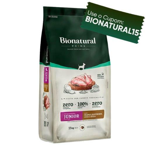 Imagem de Ração bionatural prime para cães júnior raças pequenas frango 15kg