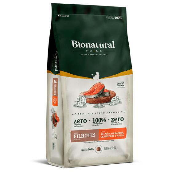 Imagem de Ração Bionatural Prime para Gatos Filhotes Sabor Salmão, Maracujá, Cranberry e Aveia 1,5KG