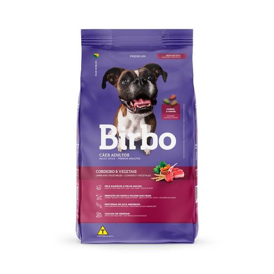 Imagem de Ração Birbo para Cães Adultos de Médio e Grande Porte Sabor Cordeiro e Vegetais - 15kg