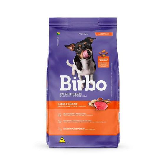 Imagem de Ração Birbo para Cães Adultos Raças Pequenas Sabor Carne e Cereais - 10,1kg