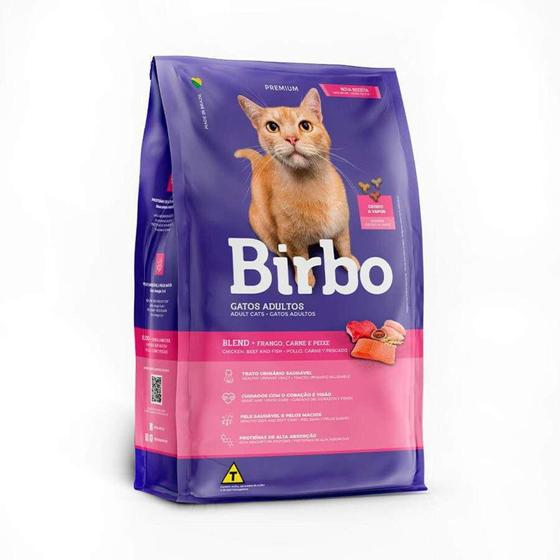 Imagem de Ração Birbo para Gatos Adultos Sabor Frango, Carne e Peixe - 10,1kg