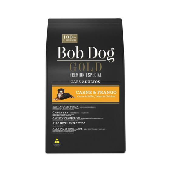 Imagem de Ração Bob Dog Gold Premium Especial para Cães Adultos Sabor Carne e Frango 15 Kg