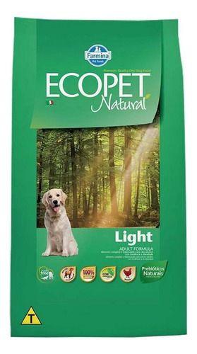 Imagem de Ração Cães Adultos Méd/grd Ecopet Natural Light Frango 15kg