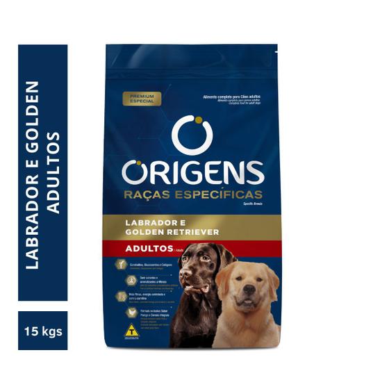 Ração Cães Adultos Origens Premium Especial Labrador E Golden Retriever 15Kgs Menor preço em Ração Cães Adultos Origens Premium Especial Labrador E Golden Retriever 15Kgs