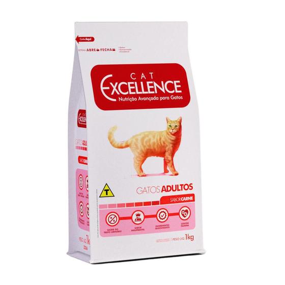 Imagem de Ração Cat Excellence Carne Para Gatos Adultos 1Kg