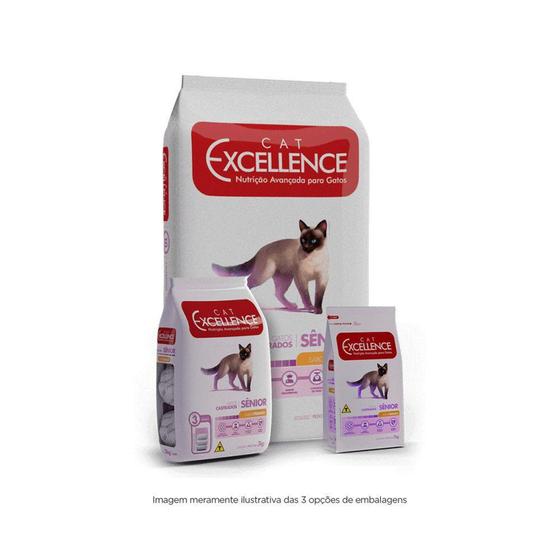 Ração Cat Excellence Sabor Frango para Gatos Idosos - Ração Seca para ...
