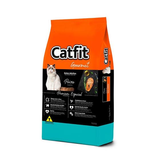 Imagem de Ração Catfit Gourmet para Gatos Adultos Sabor Peixe - 10,1kg