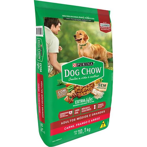 Imagem de Ração Dog Chow Adultos Extra Life Raças Médias e Grandes - 10,1kg