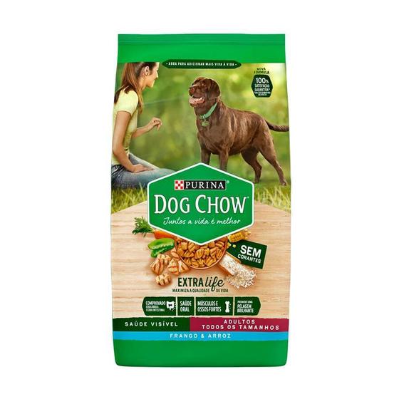 Imagem de Ração Dog Chow para Cães Adultos de Porte Médio e Grande Sabor Carne, Frango e Arroz - 15kg