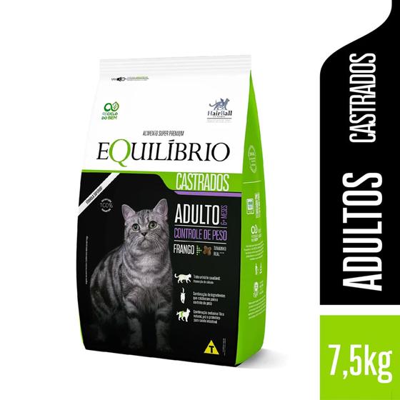 Imagem de Racao equilibrio frango para gatos castrados 7,5 kg