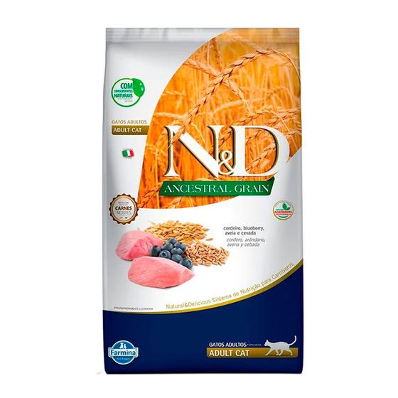 Imagem de Ração Farmina N&D Ancestral Grain Para Gatos Adultos Sabor Cordeiro 7,5Kg