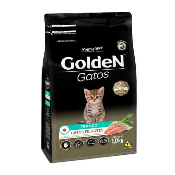 Imagem de Ração Gatos Filhotes Sabor Frango 1kg - Golden Premier