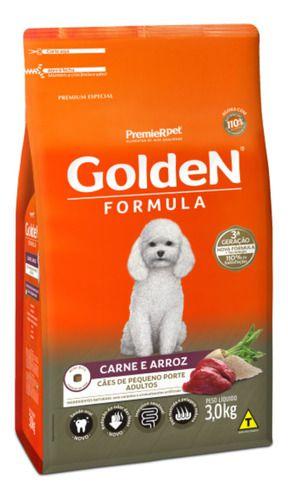 Imagem de Ração Golden Cães Adultos Raças Pequenas Carne e Arroz Mini Bits 3 kg