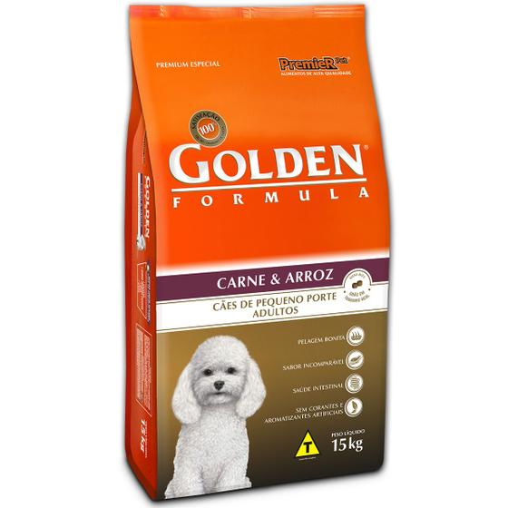 Imagem de Ração Golden Cães Adultos Raças Pequenas De Carne/Arroz 15Kg