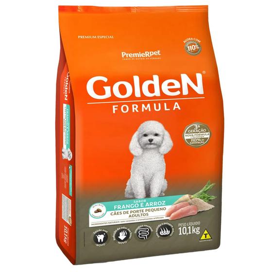 Imagem de Ração Golden Fórmula Cães Adultos Raças Pequenas Frango e Arroz Mini Bits