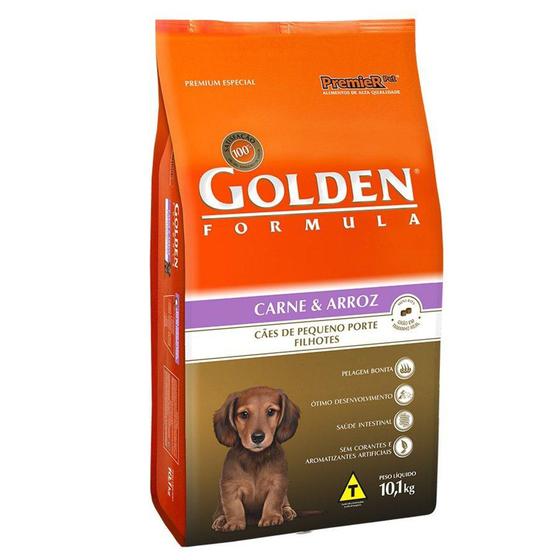 Imagem de Ração Golden Formula Carne e Arroz para Cães Filhotes de Raças Pequenas 10,1kg - Premier pet