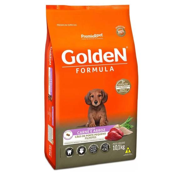 Imagem de Ração Golden Formula Carne e Arroz para Cães Filhotes de Raças Pequenas 10,1kg - Premier pet