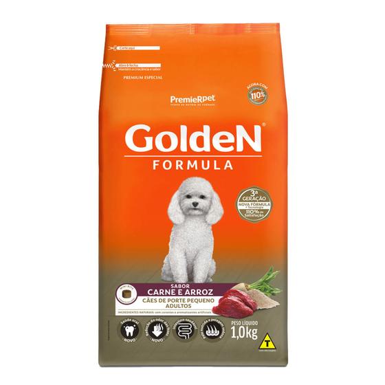 Imagem de Ração Golden Fórmula Mini Bits Para Cães Adultos Pequeno Porte Carne e Arroz 15Kg