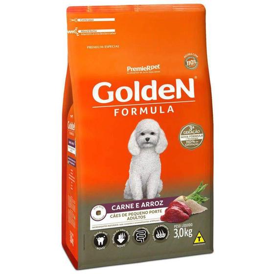 Imagem de Ração Golden Formula para Cães Adultos de Pequeno Porte Sabor Carne e Arroz