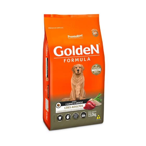 Imagem de Ração Golden Fórmula Para Cães Adultos Sabor Carne e Arroz - 15 Kg