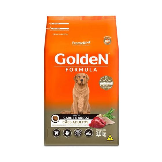 Imagem de Ração Golden Fórmula para Cães Adultos Sabor Carne e Arroz 15 kgs