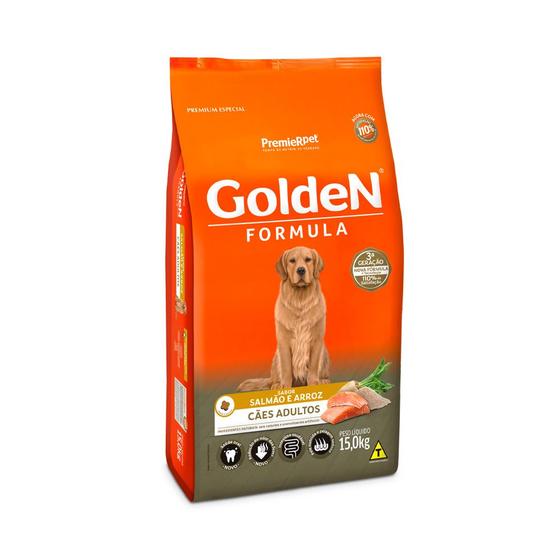 Imagem de Ração Golden Fórmula Para Cães Adultos Sabor Salmão e Arroz 15kg