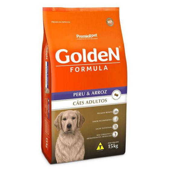 Ração Golden Formula Premium Especial Adulto Raças Médias Peru e Arroz 15kg Menor preço em Ração Golden Formula Premium Especial Adulto Raças Médias Peru e Arroz 15kg