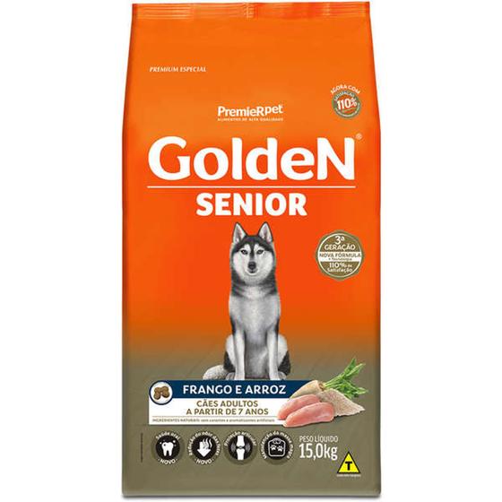 Imagem de Ração Golden Fórmula Senior para Cães Adultos Sabor Frango e Arroz - 15kg