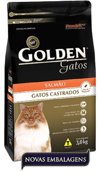Imagem de Ração Golden Gato Adulto Castrado - Salmão - 3kg