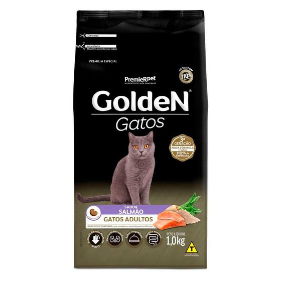 Imagem de Ração Golden Gatos Adultos Sabor Salmão 1 Kg