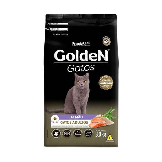 Imagem de Ração Golden Gatos Adultos Salmão -  3 Kg