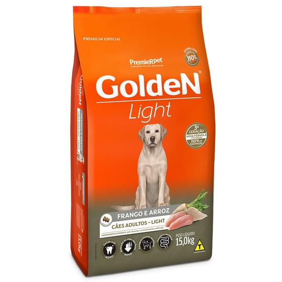 Imagem de Ração Golden Light para Cães Adultos Sabor Frango e Arroz 15 Kg