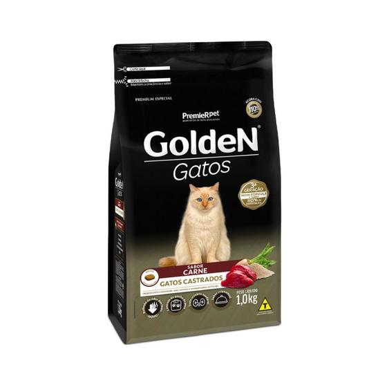 Imagem de Ração Golden Para Gatos Castrados Sabor Carne - 1Kg