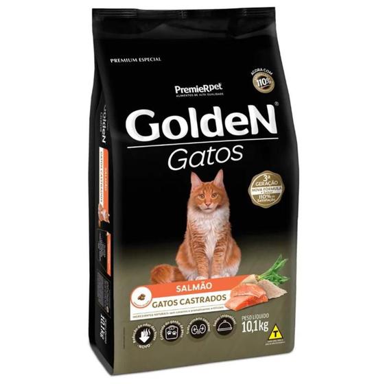 Imagem de Ração Golden para Gatos Castrados Sabor Salmão 10kg