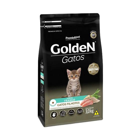Imagem de Ração Golden para Gatos Filhotes Sabor Frango 3kg