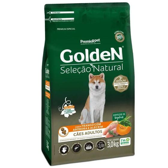 Imagem de Ração Golden Seleção Natural Cães Adulto Frango Abóbora e Alecrim 3kg