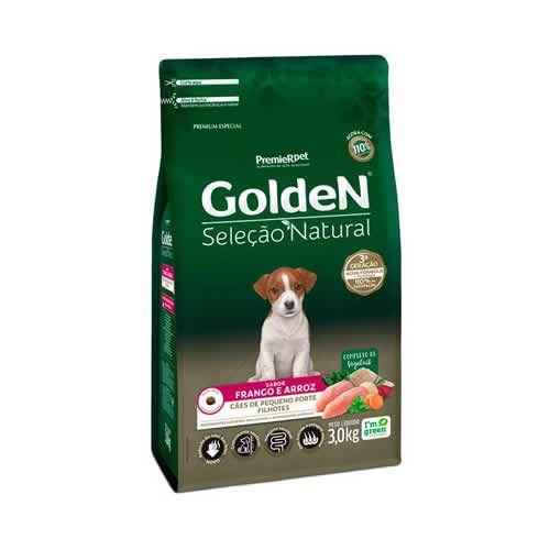 Imagem de Ração Golden Seleção Natural Cães Filhotes Porte Pequeno sabor Frango 3kg