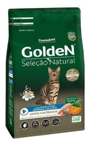 Imagem de Ração Golden Seleção Natural Gatos Castrados Frango Com Abóbora & Alecrim 3kg