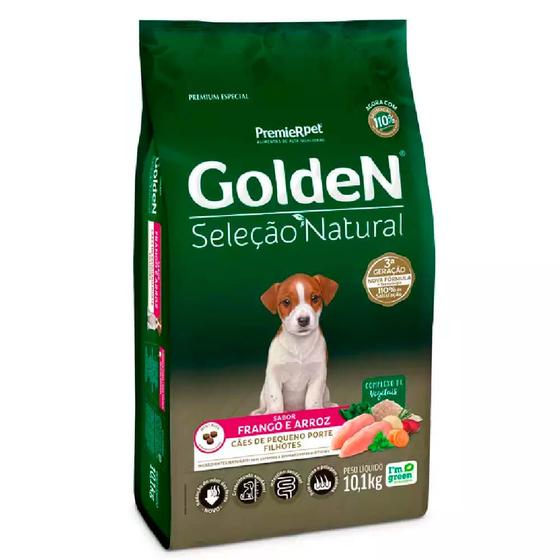 Imagem de Ração Golden Seleção Natural Mini Bits Para Cães Filhotes Sabor Frango e Arroz 10,1 Kg