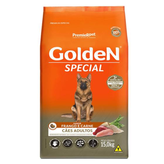 Imagem de Ração Golden Special Frango e Carne para Cães Adultos 15Kg