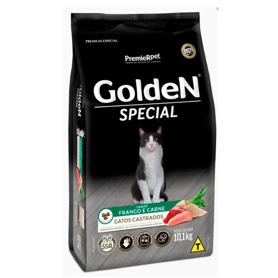 Imagem de Ração Golden Special Gatos Castrados Adultos Sabor Frango e Carne 10,1Kg