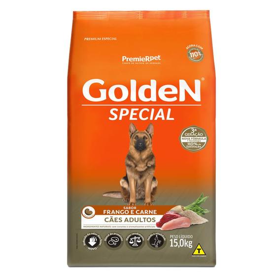 Imagem de Ração golden special para cães adultos frango e carne 15kg