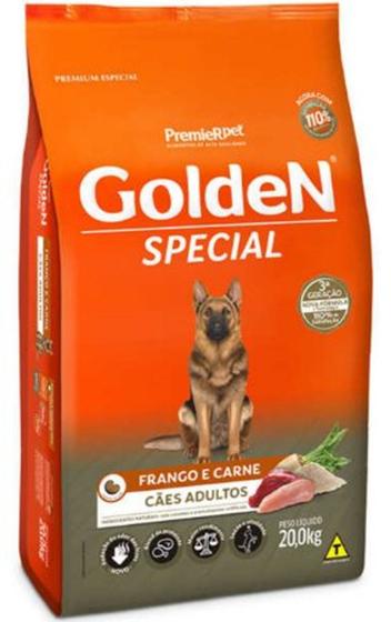 Ração Golden Special para Cães Adultos Frango e Carne 20 kg Menor preço em Ração Golden Special para Cães Adultos Frango e Carne 20 kg