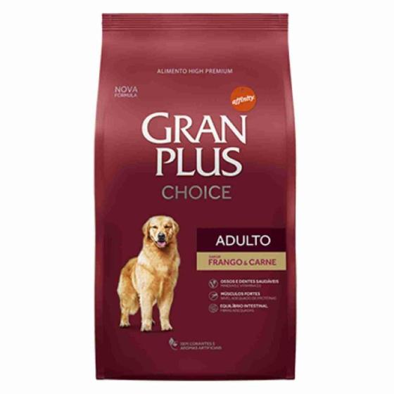 Imagem de Ração GRAN PLUS Cães Adultos Choice Carne e Frango 15 kg - Gran Plus Affinity