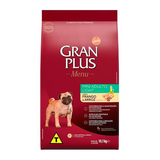 Imagem de Ração Gran Plus Cães Menu Light Mini Frango e Arroz  10,1kg