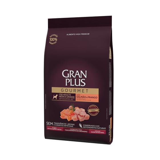 Ração Gran Plus Cão Gourmet Adulto MG Salmão e Frango 10,1kg Menor preço em Ração Gran Plus Cão Gourmet Adulto MG Salmão e Frango 10,1kg